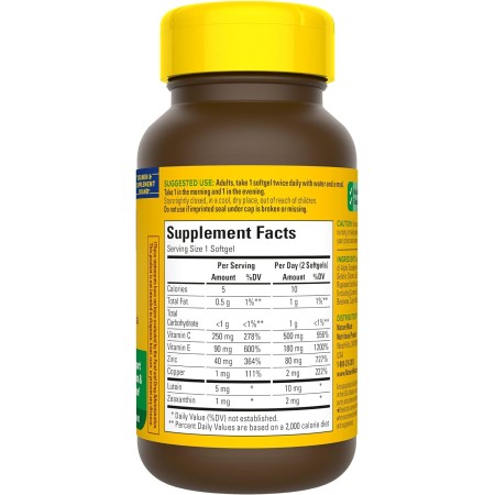 Nature Made Visión basada en la fórmula AREDS 2, vitaminas oculares con luteína y zeaxantina, vitamina C, vitamina E, zinc y