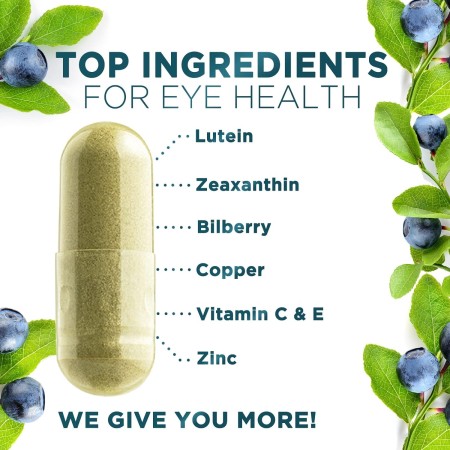 Vitaminas para los ojos – Suplemento de vitaminas y minerales para los ojos contiene luteína, zeaxantina, zinc, vitamina C y E –