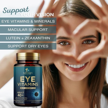 Vitaminas para los ojos – Suplemento de vitaminas y minerales para los ojos contiene luteína, zeaxantina, zinc, vitamina C y E –