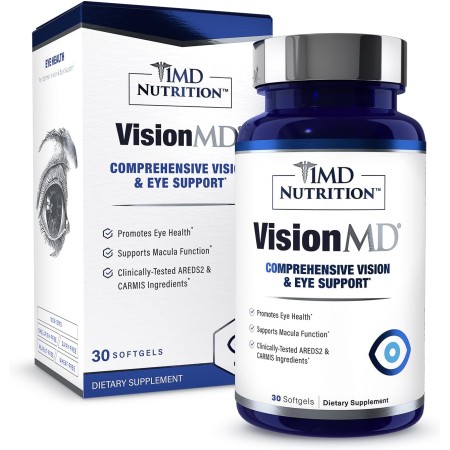 1MD Nutrition VisionMD - Vitamina para ojos CARMIS - Suplemento ocular para adultos - con OptiLut luteína y zeaxantina - Apoya